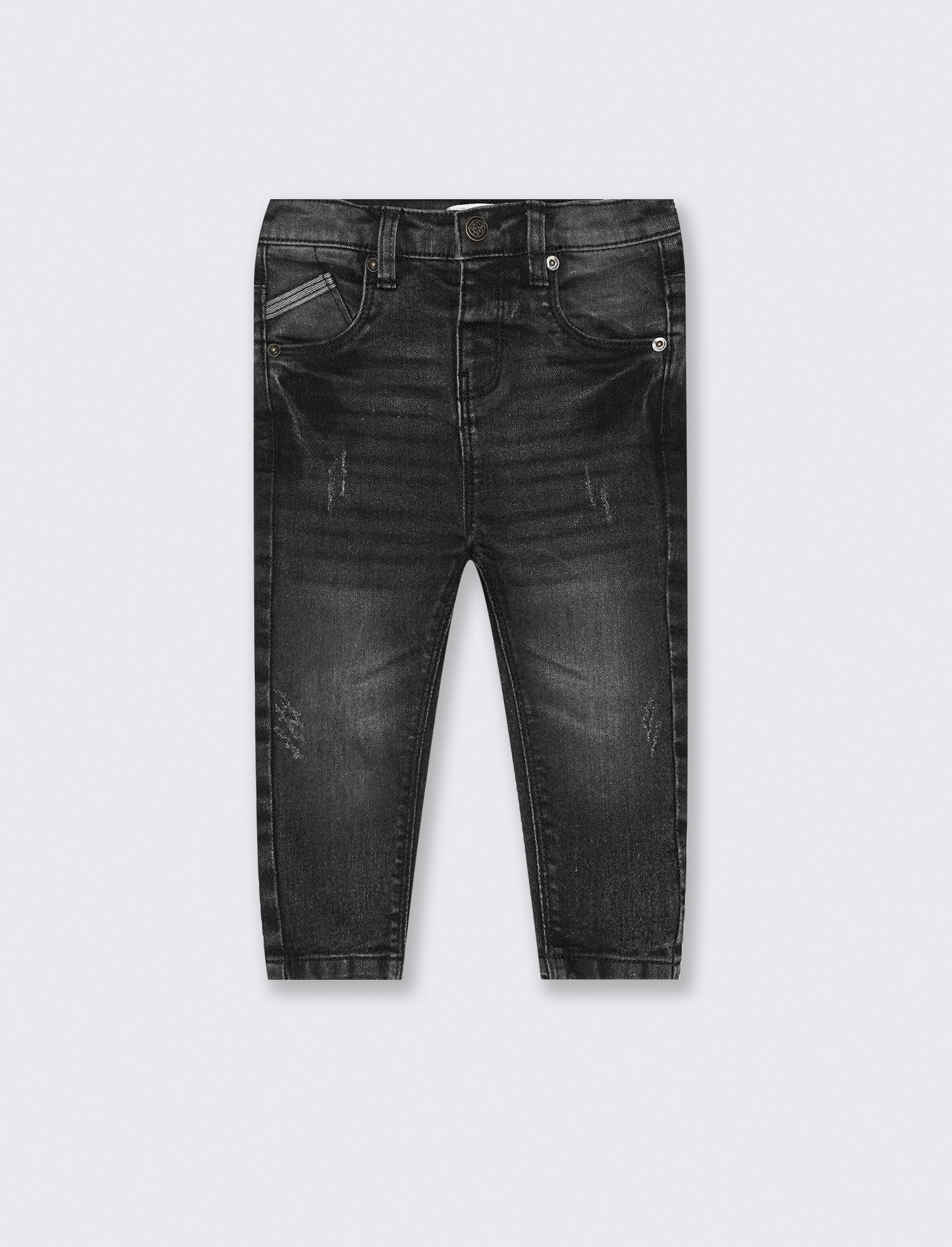 Jeans elastico con rotture - Nero