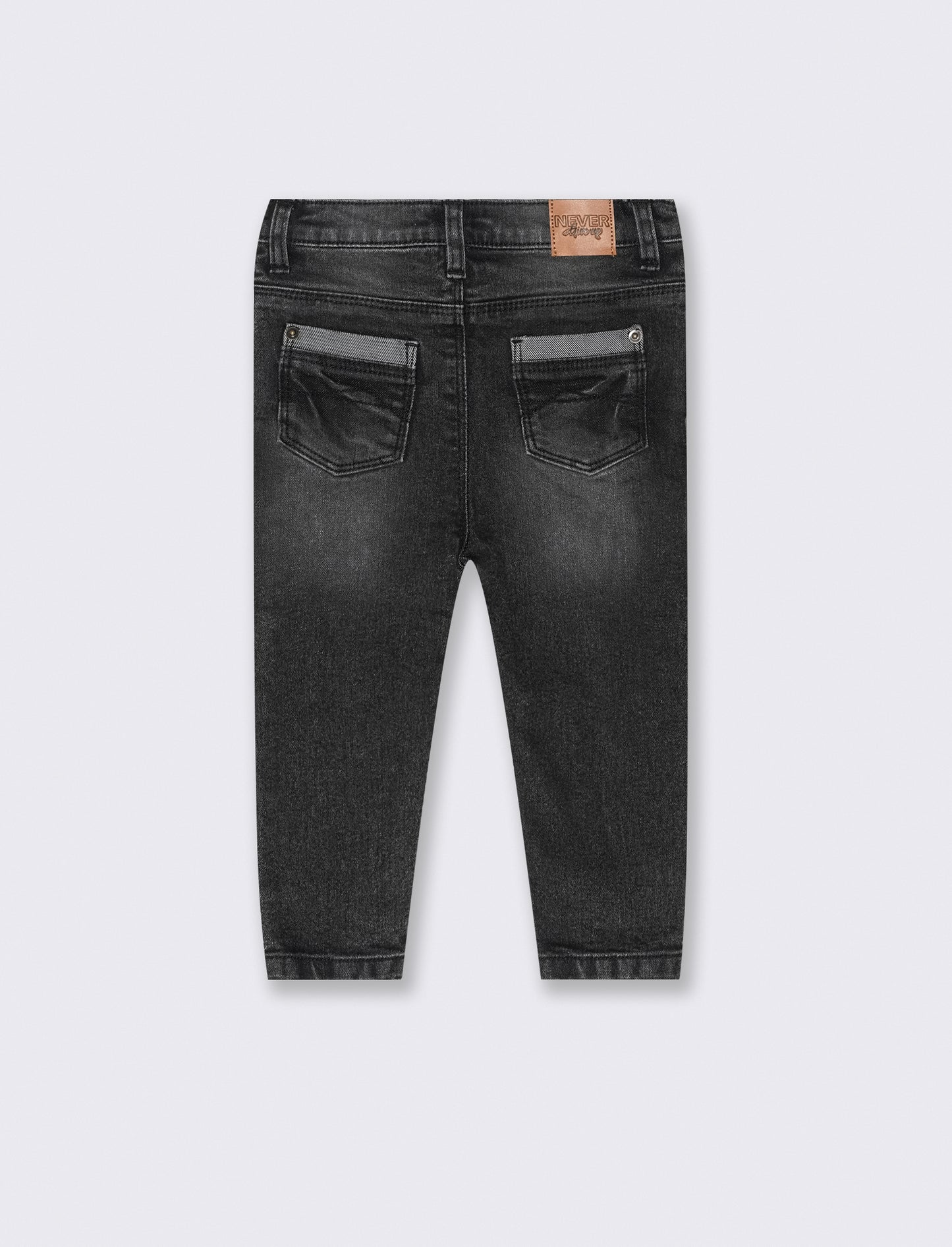 Jeans elastico con rotture - Nero