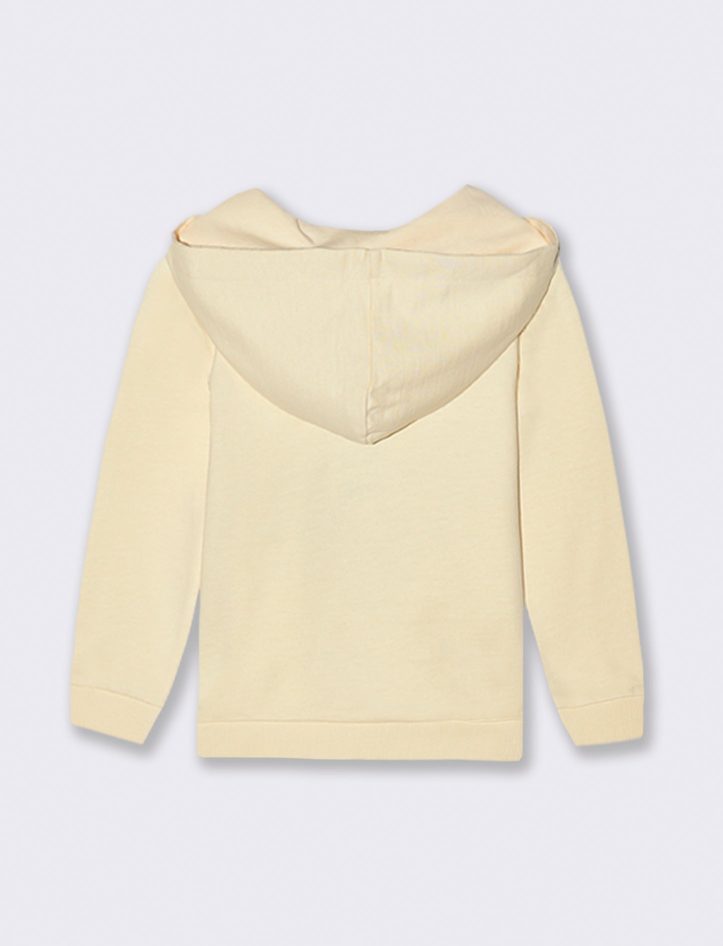 Felpa basica con cappuccio e stampa - Beige
