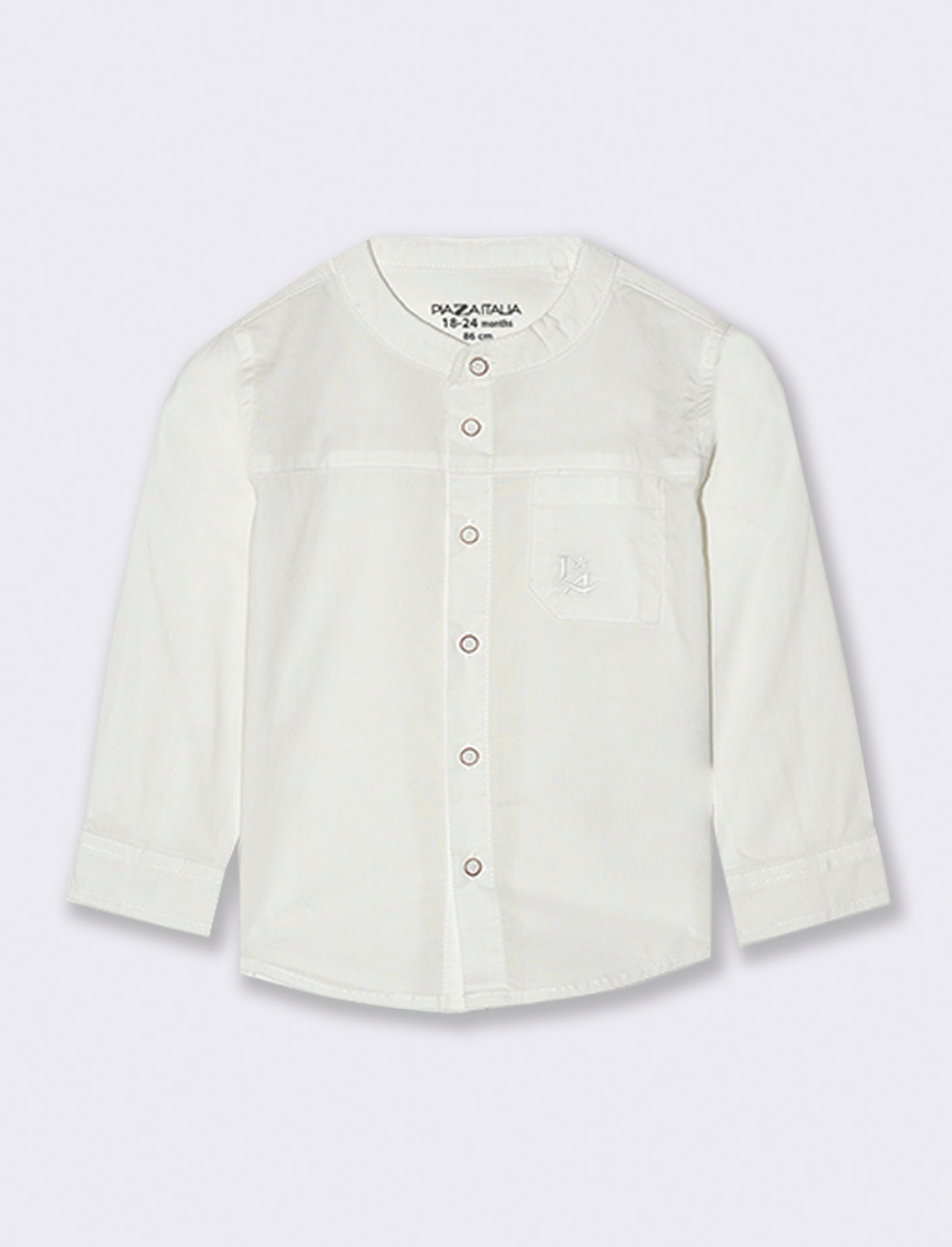 Camicia con taglio e tasca - Bianco latte