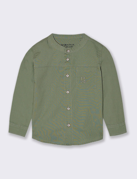 Camicia con taglio e tasca - Verde salvia