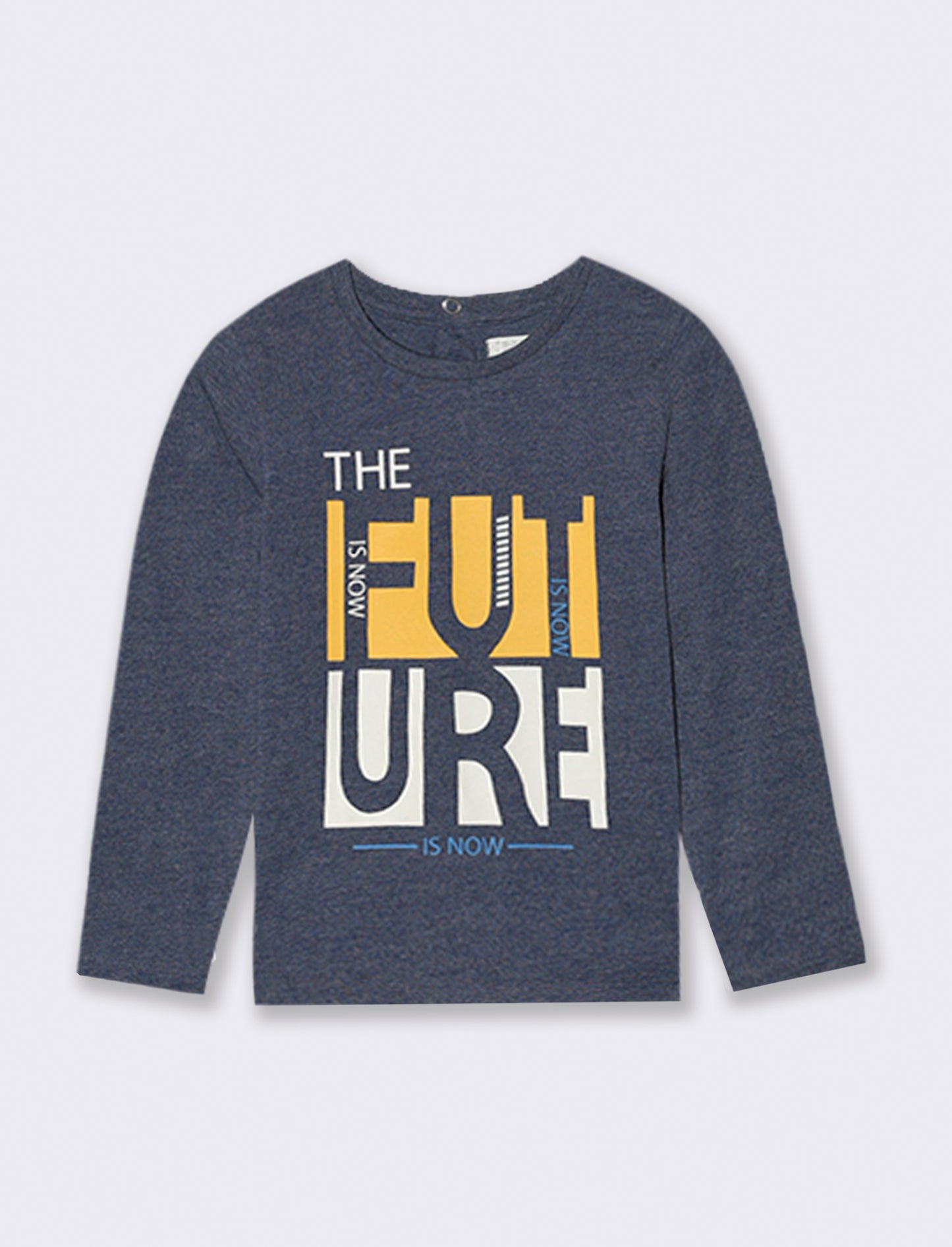 T shirt tessuto melange - Blu