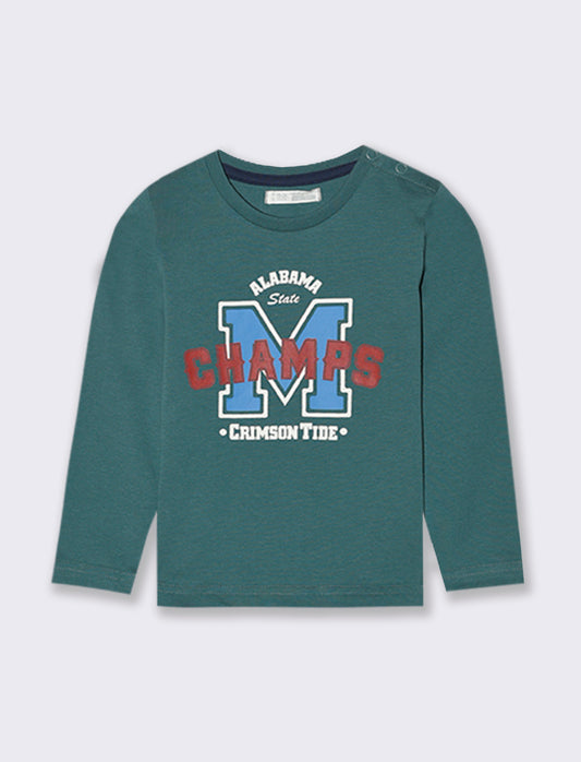 T shirt con stampa sportiva - Verde