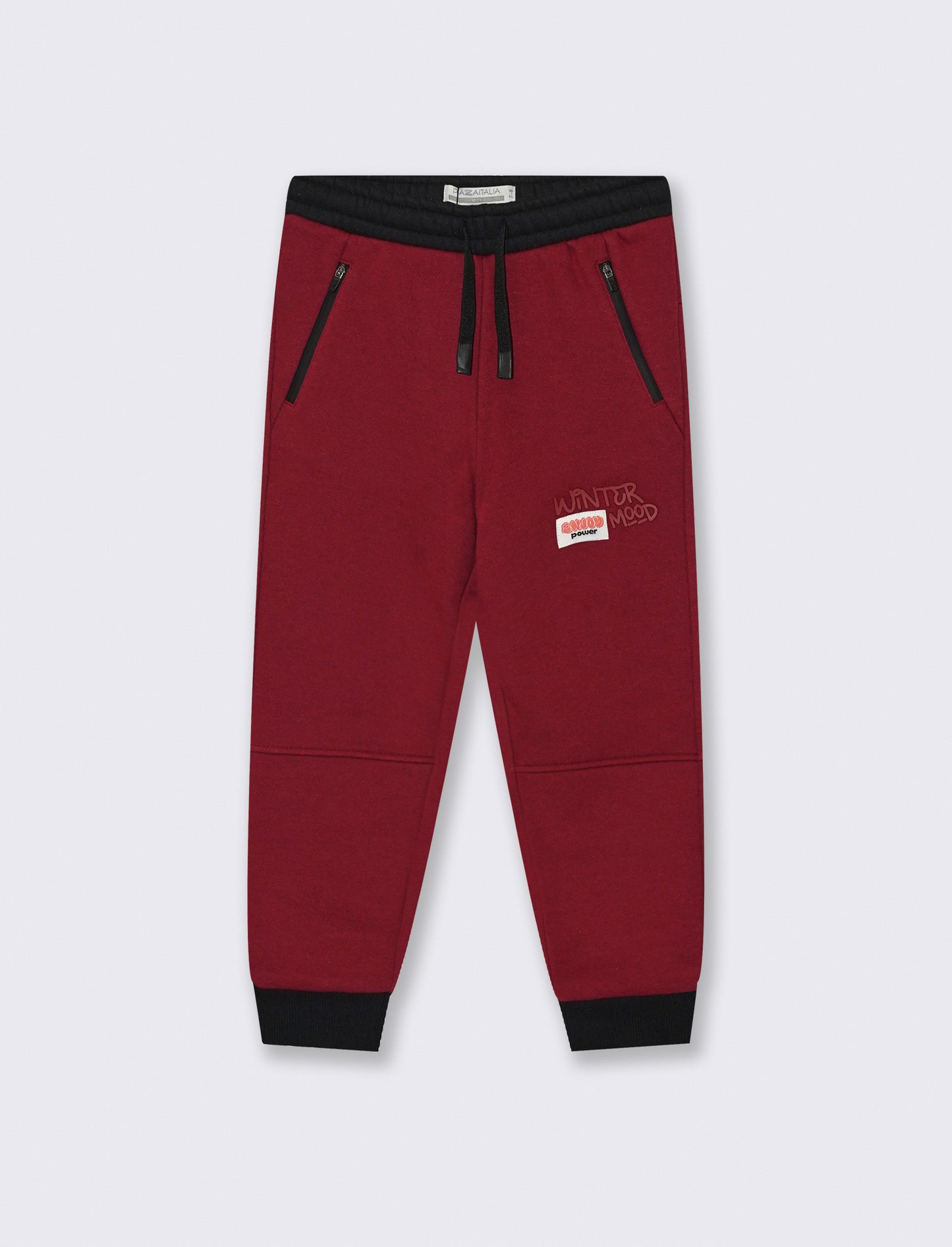 Jogger NYC in cotone con stampa e etichetta - Bordeaux