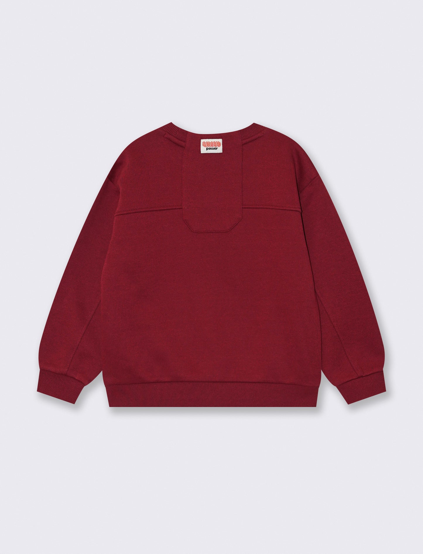 Felpa loose con maxi stampa e girocollo - Bordeaux