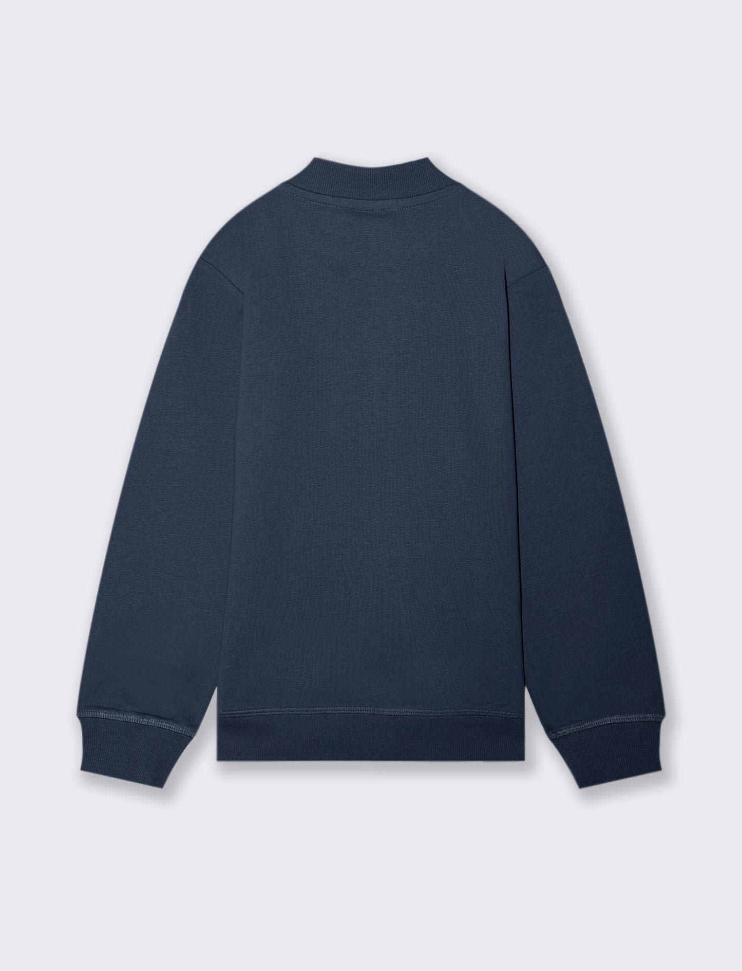 Felpa collo alto con zip. - Blu