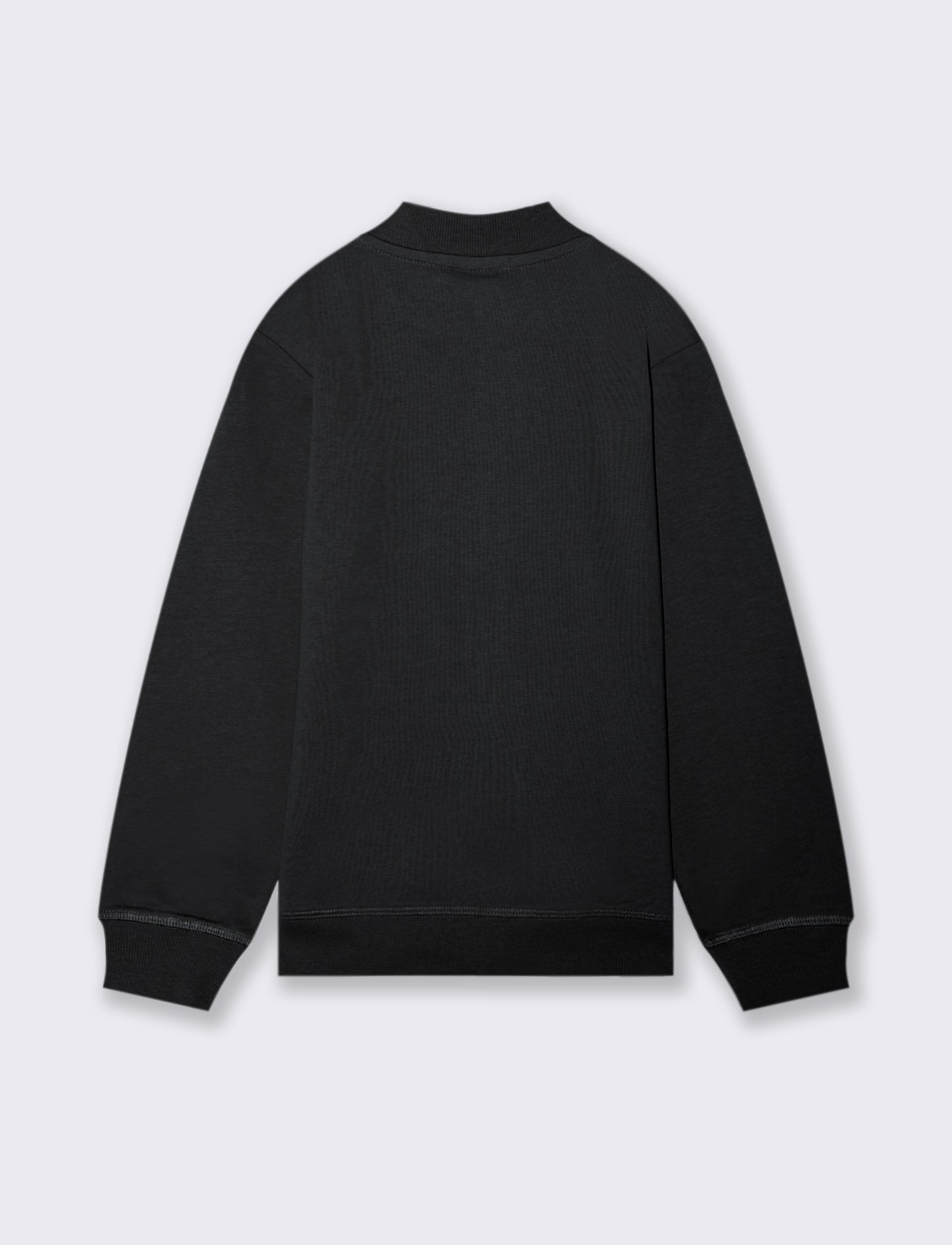 Felpa collo alto con zip. - Nero