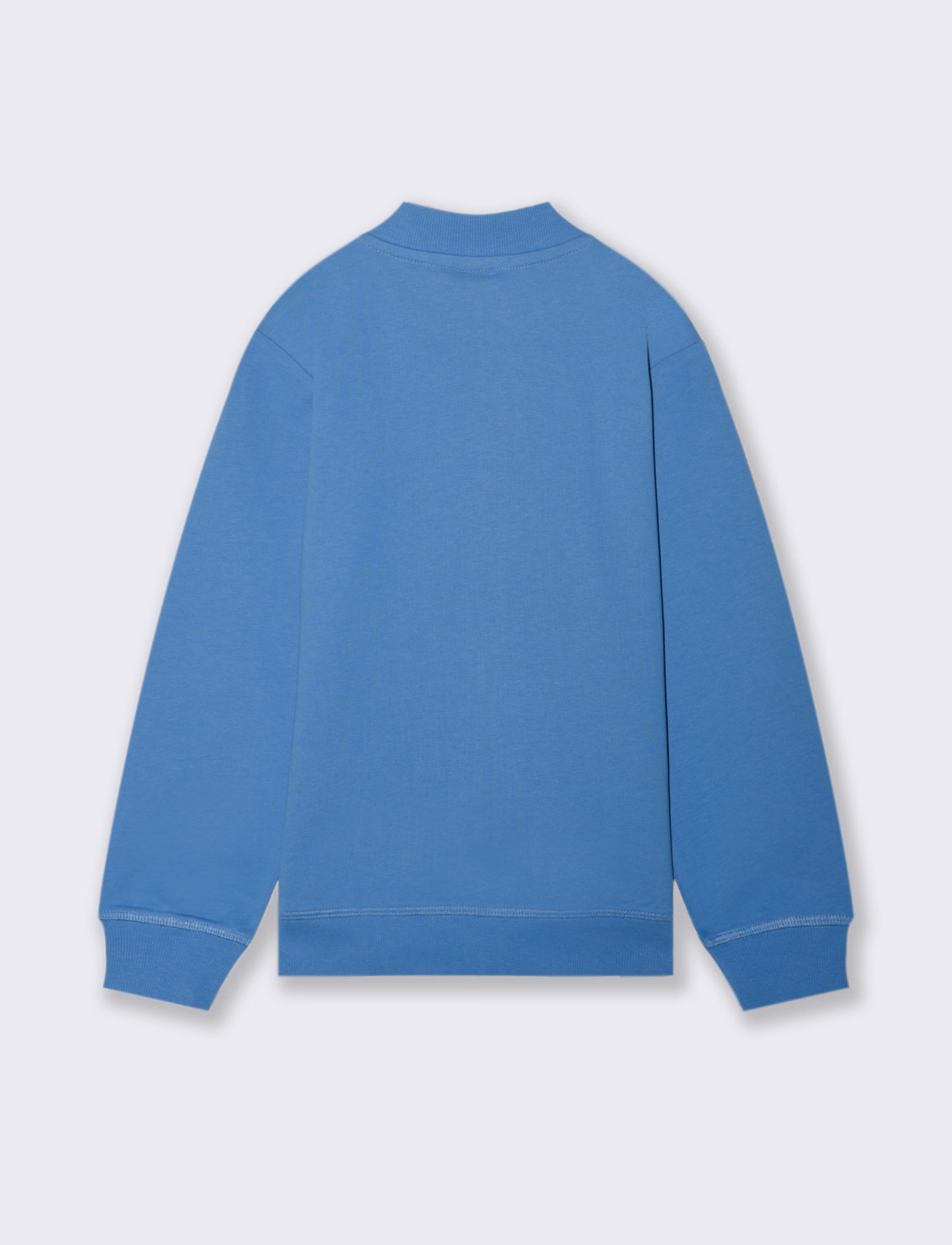 Felpa collo alto con zip. - Blu oceano