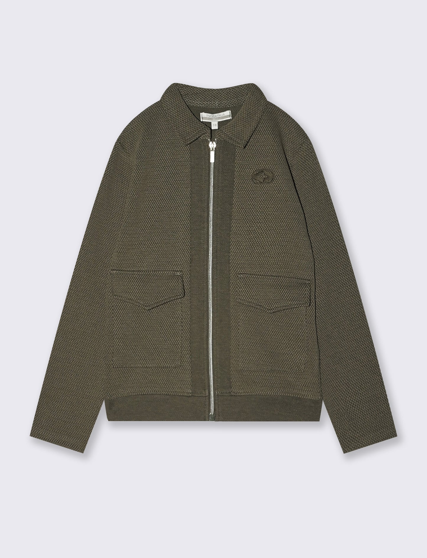 Cotton blend collar sweatshirt - Green