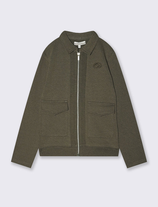 Cotton blend collar sweatshirt - Green