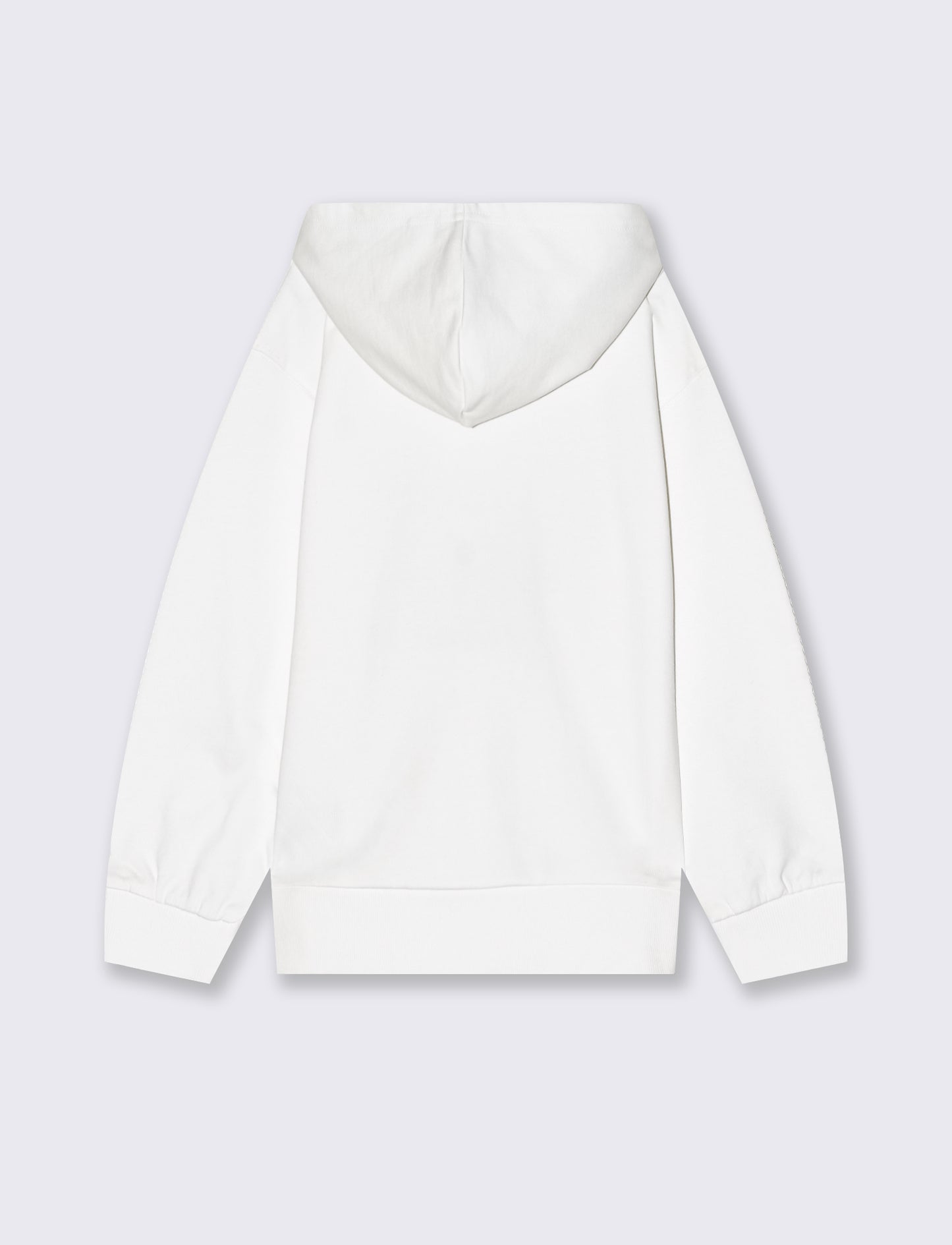 Felpa con ricamo frontale. - Bianco latte