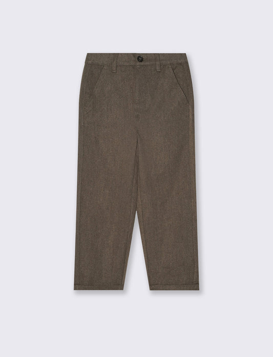 Straight-leg viscose blend pants - Beige