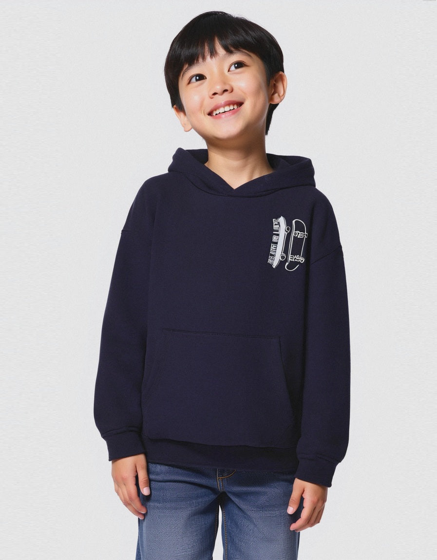 FELPA BASIC CON CAPPUCCIO - Blu