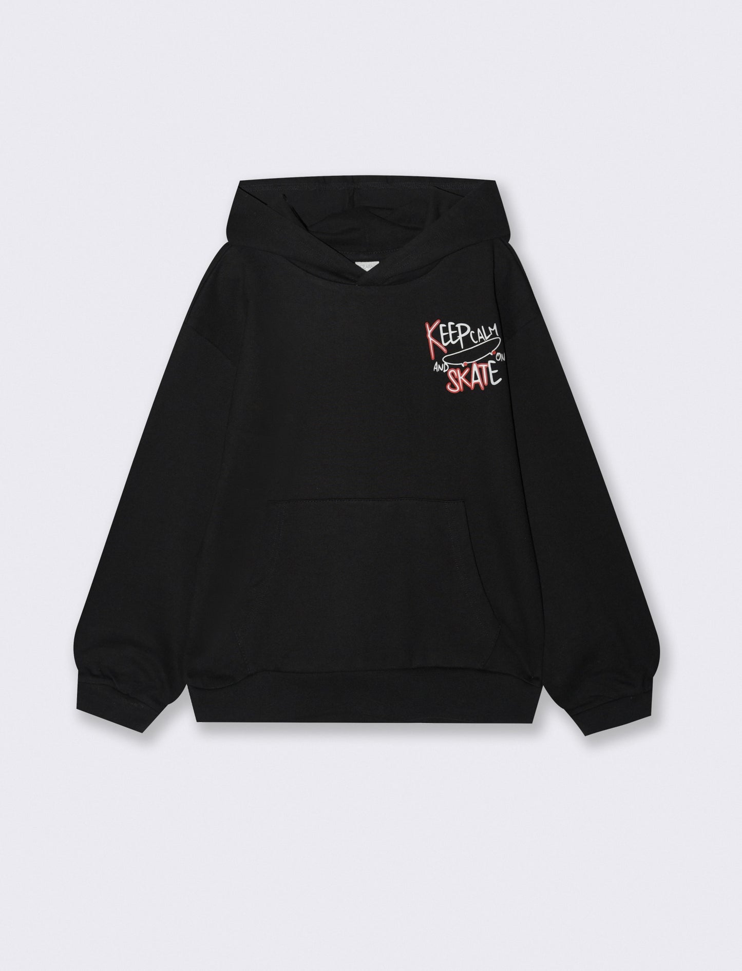 FELPA BASIC CON CAPPUCCIO - Nero