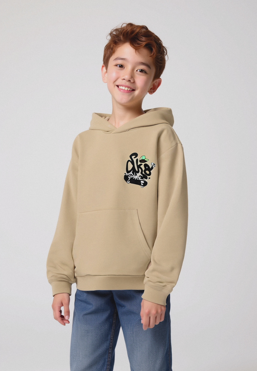 FELPA BASIC CON CAPPUCCIO - Beige