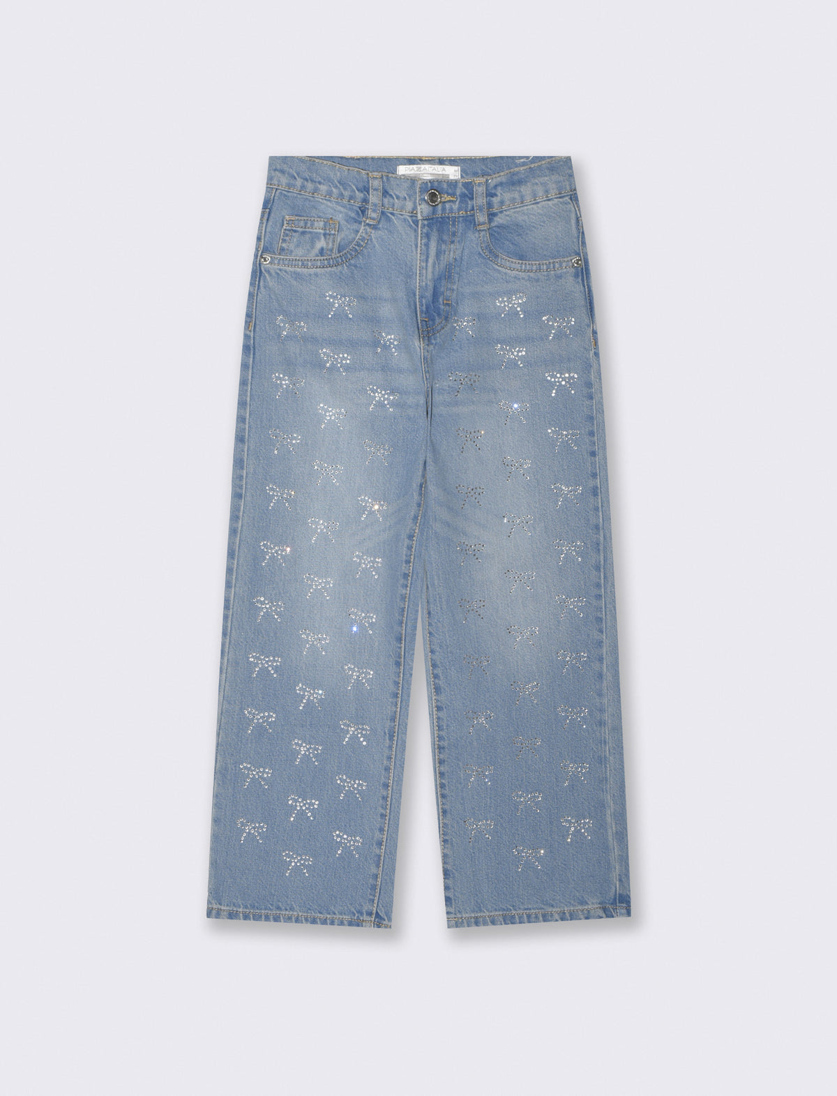 Jeans svasati con strass per bambina - Denim