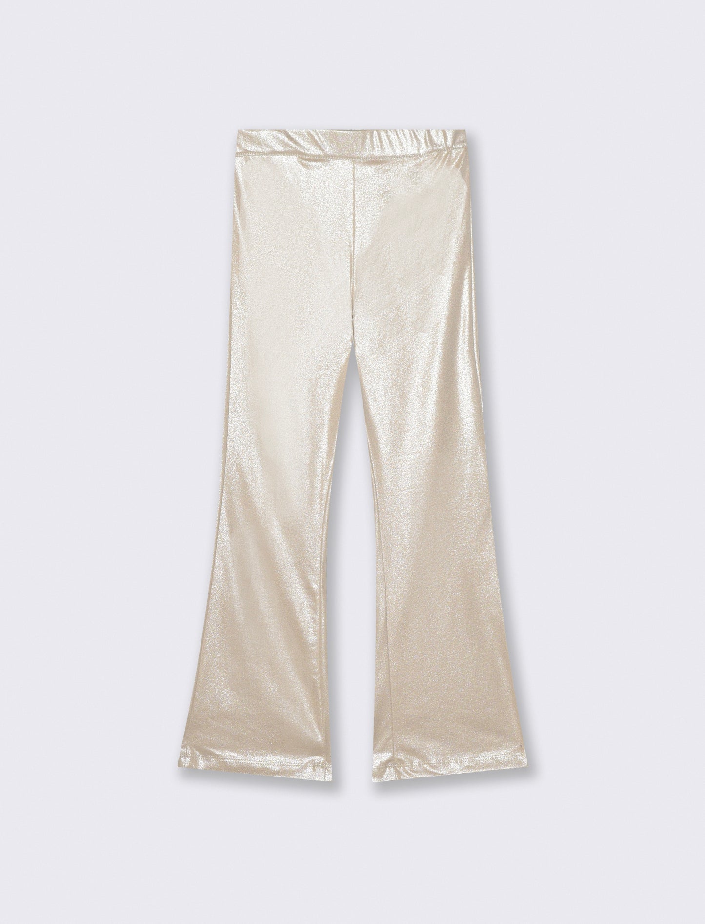 Flared leggings in shiny fabric - Beige