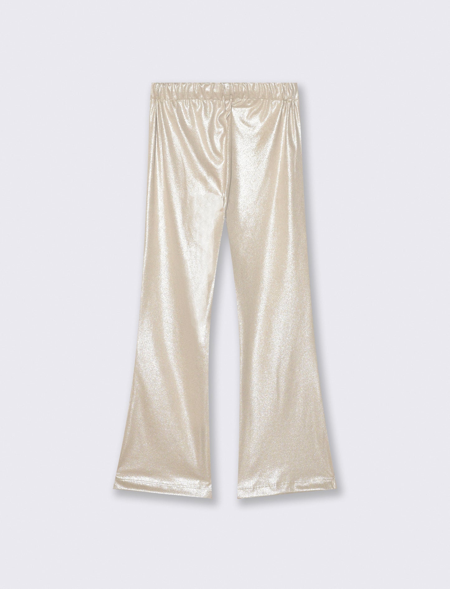 Flared leggings in shiny fabric - Beige