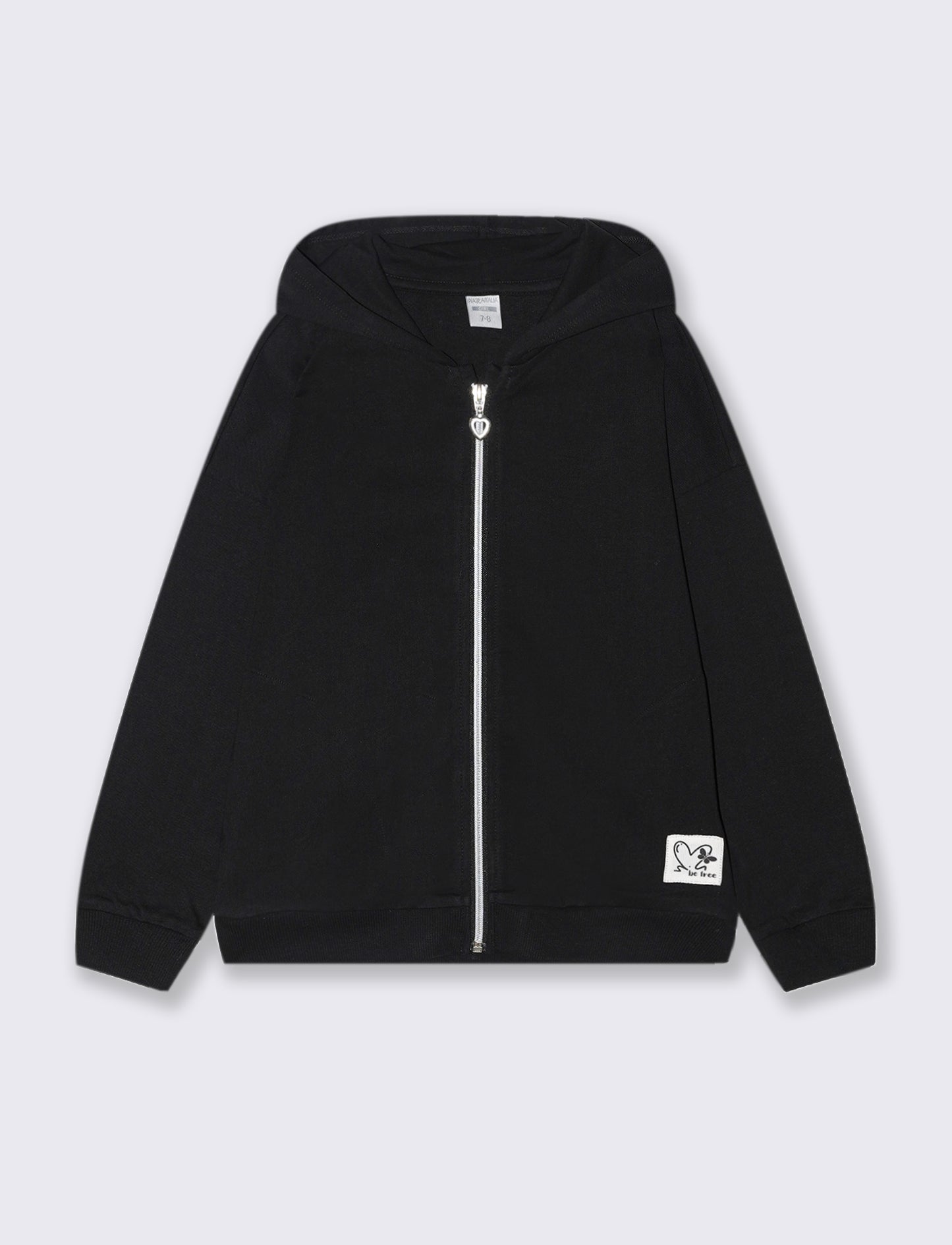 Felpa zippata con cappuccio - Nero