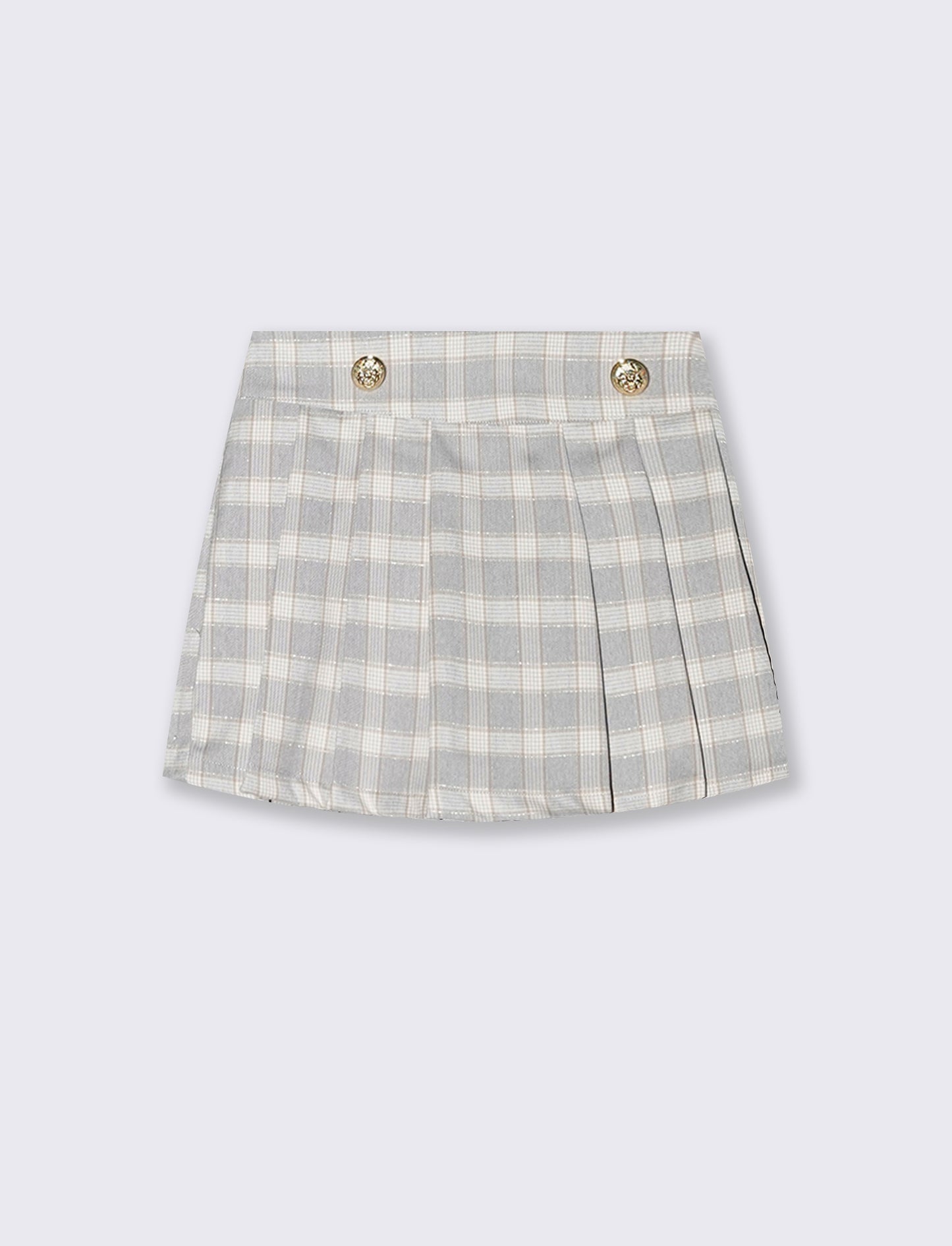 Short finta gonna in leggero madras - Grigio