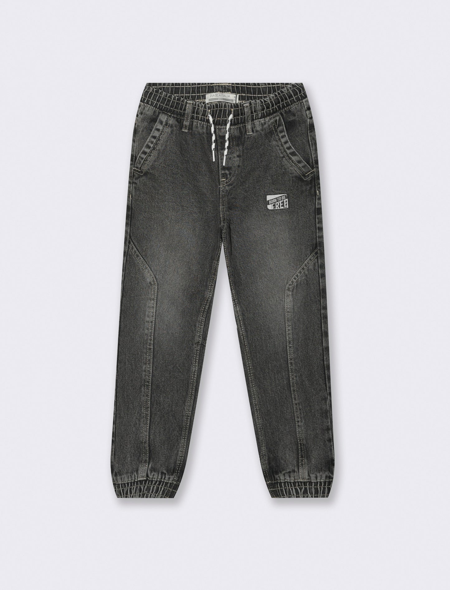 Jogging in denim. - Grigio