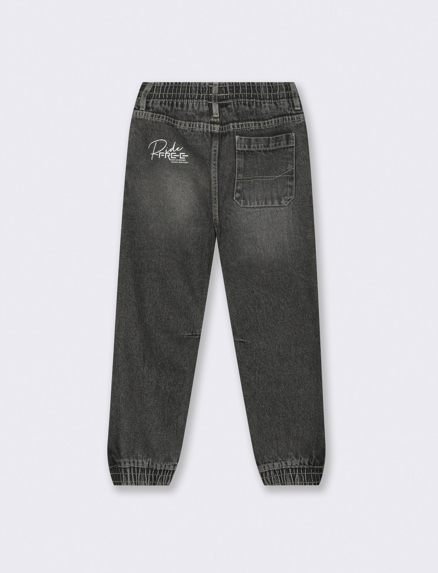 Jogging in denim. - Grigio