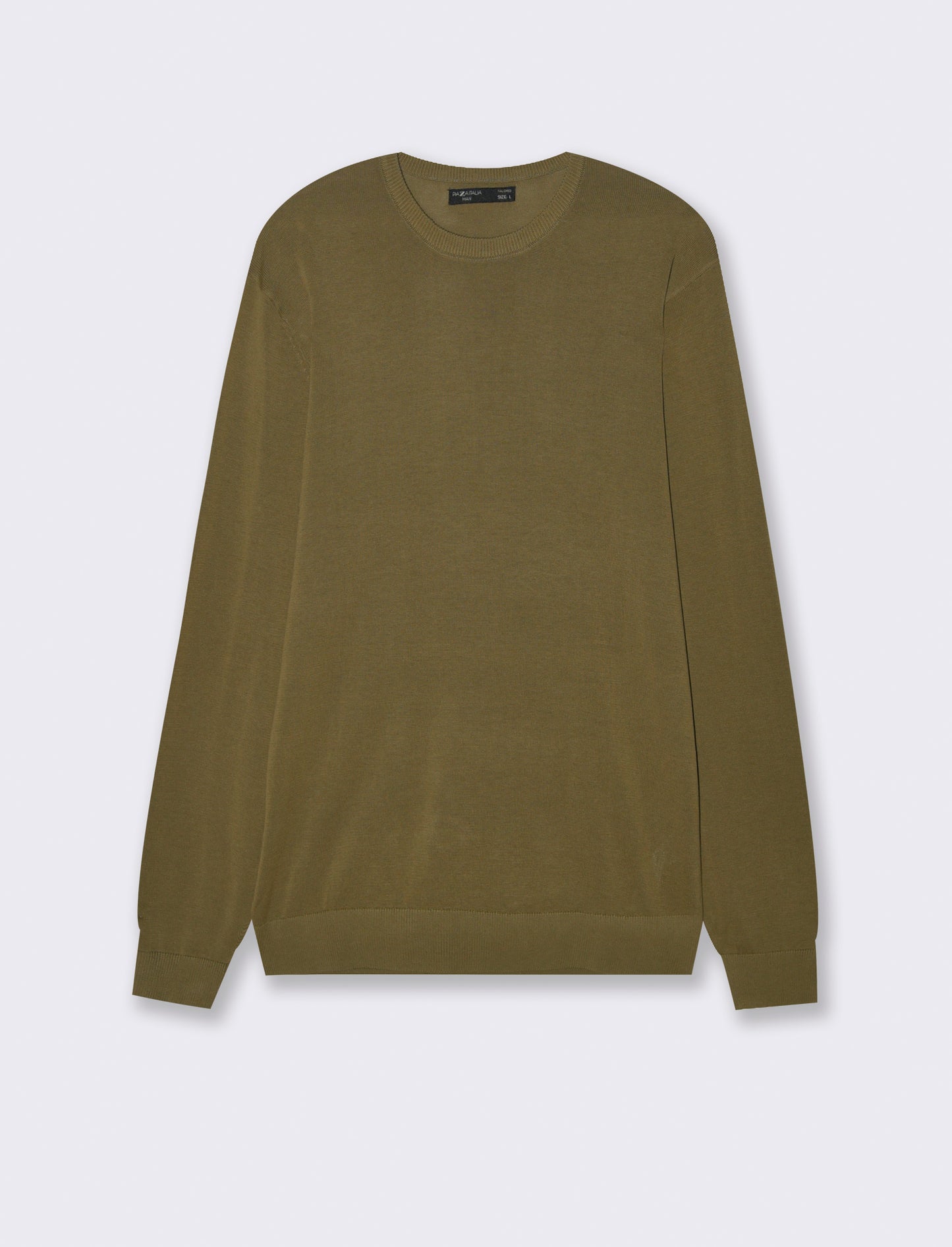 MAGLIA BASIC IN PURO COTONE - Verde oliva