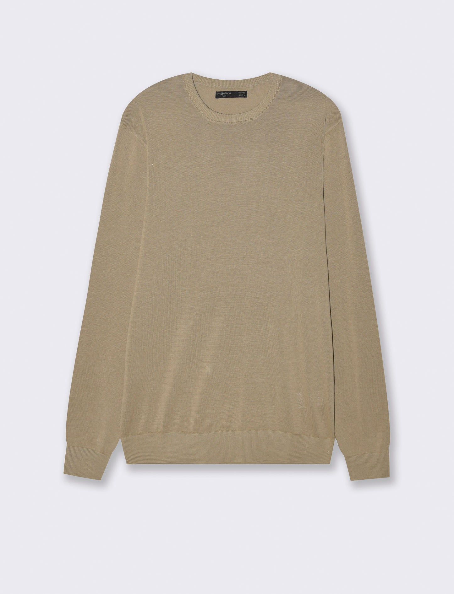 MAGLIA BASIC IN PURO COTONE - Beige
