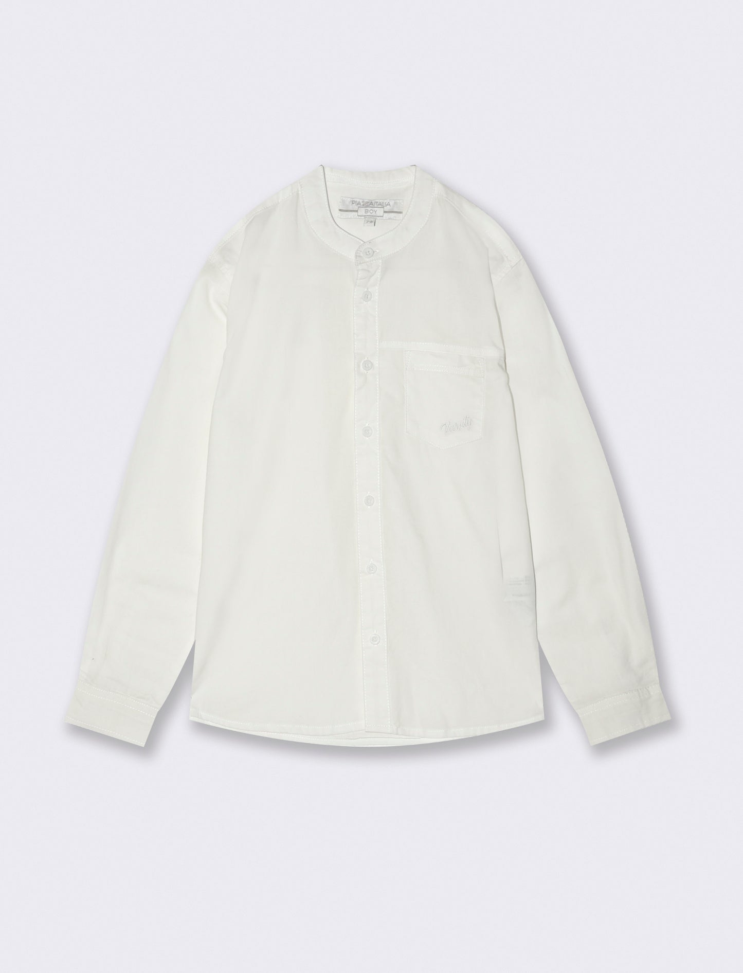 Camicia collo coreano - Bianco latte