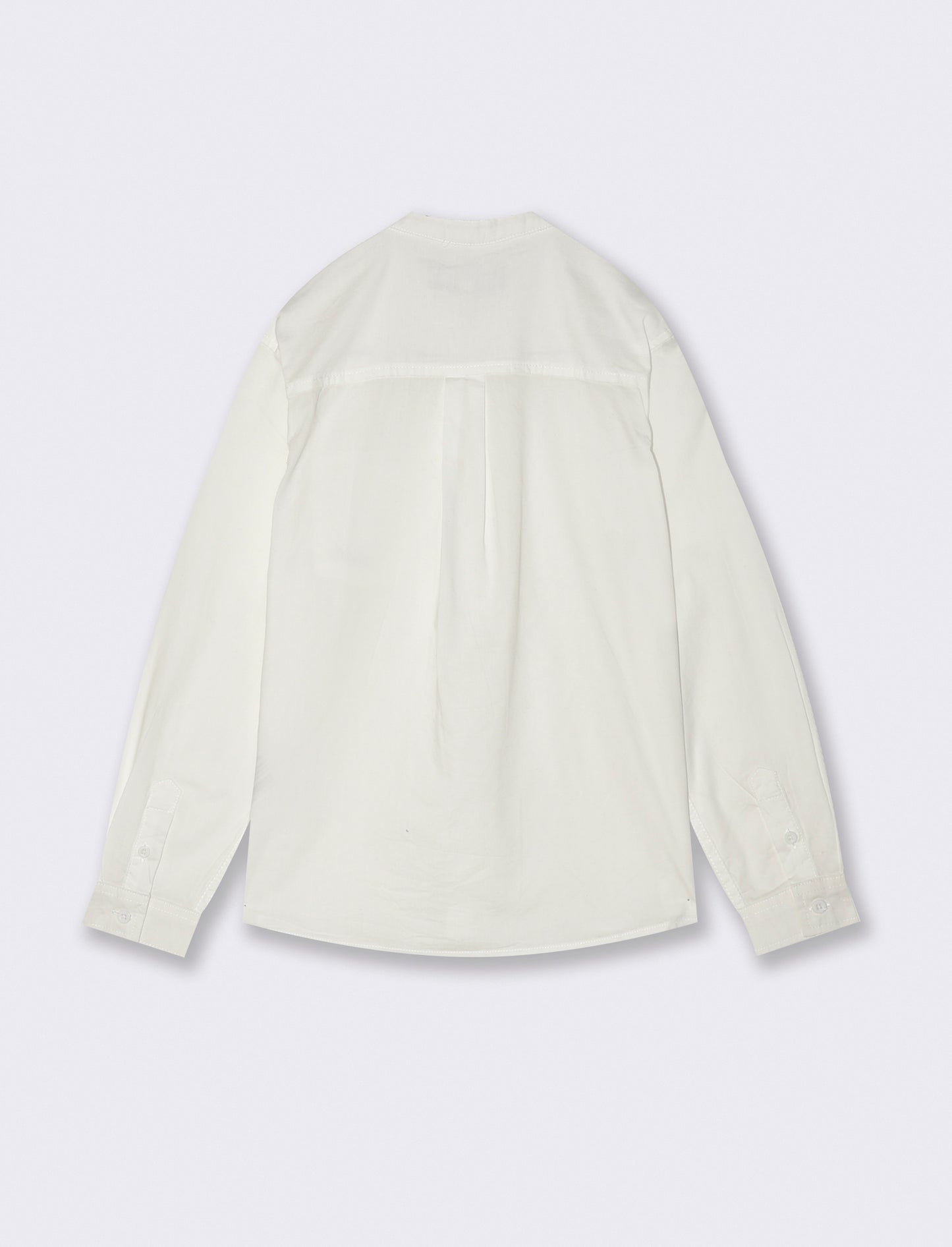 Camicia collo coreano - Bianco latte