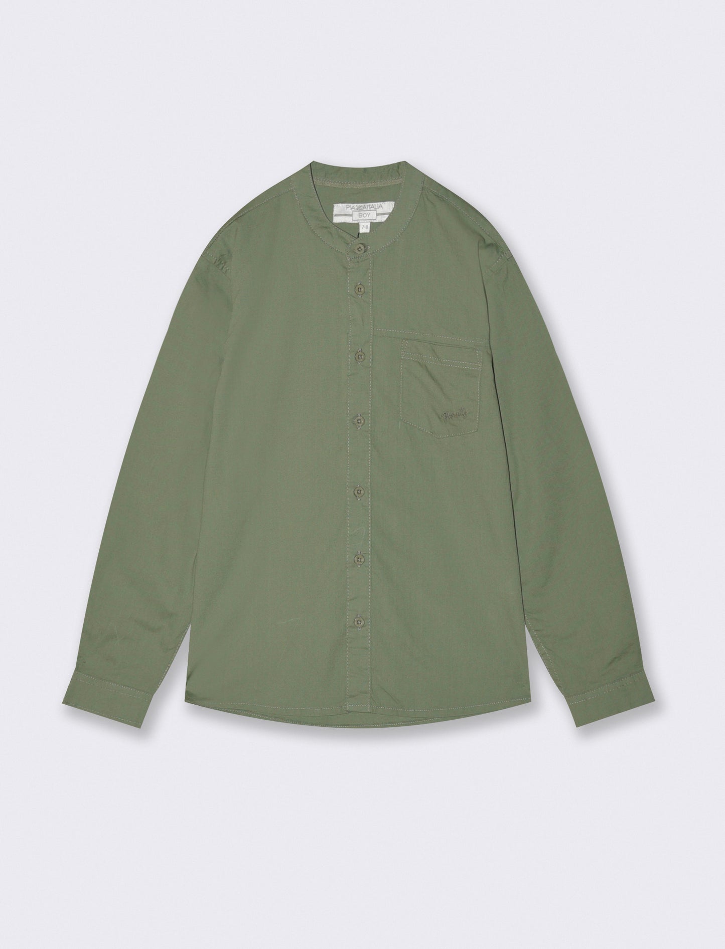 Camicia collo coreano - Verde salvia