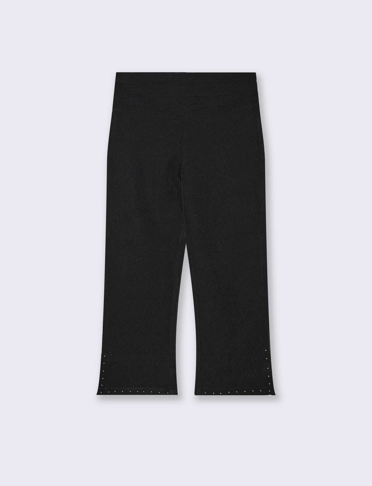 Girl's leggings with slits and studs - Black