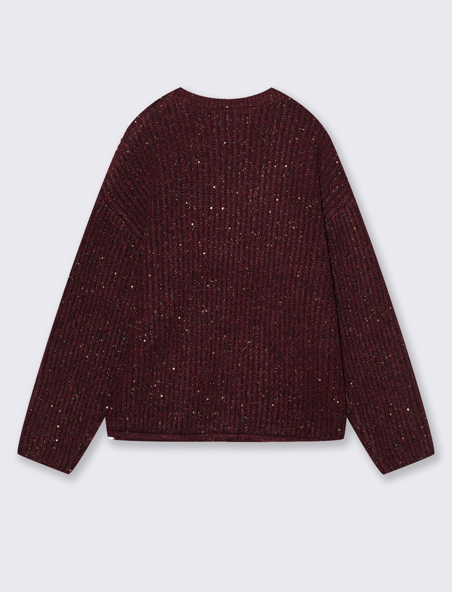 Maglia da bambina con micropaillettes calda - Bordeaux