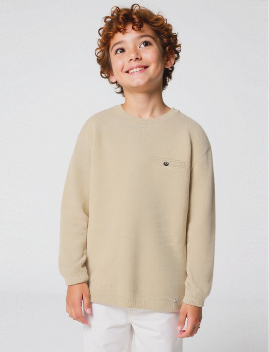 MAGLIA CON TASCHINO - Beige