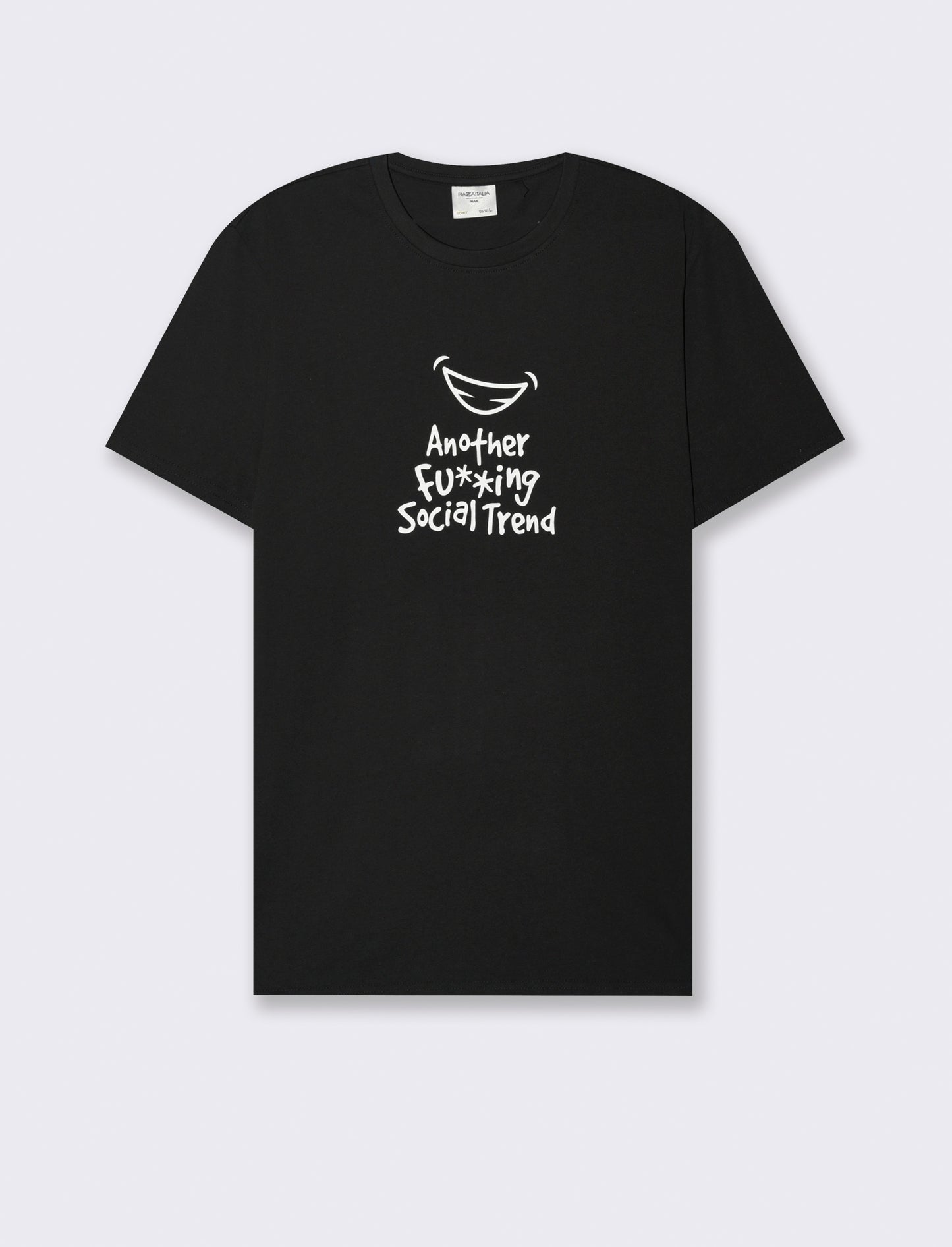 T-SHIRT CON STAMPA IN COTONE REGULAR FIT - Nero