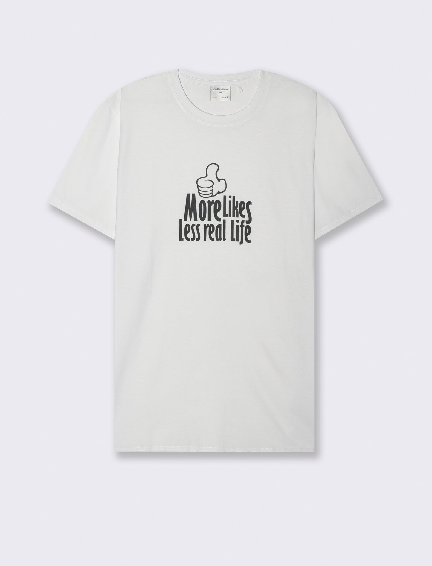 T-SHIRT CON STAMPA IN COTONE REGULAR FIT - Bianco
