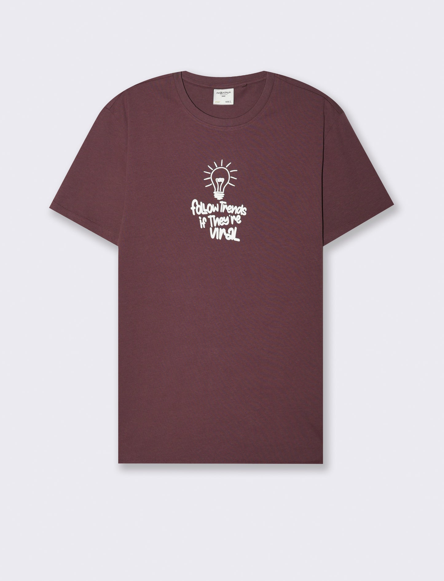 T-SHIRT CON STAMPA IN COTONE REGULAR FIT - Bordeaux