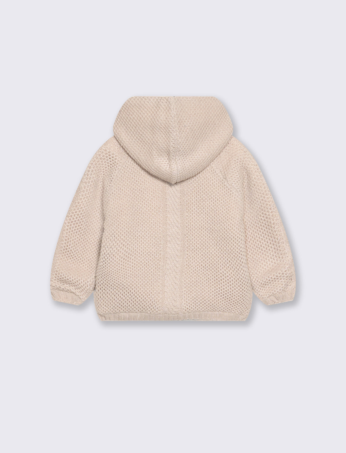 Warm cardigan with fur lining - Beige
