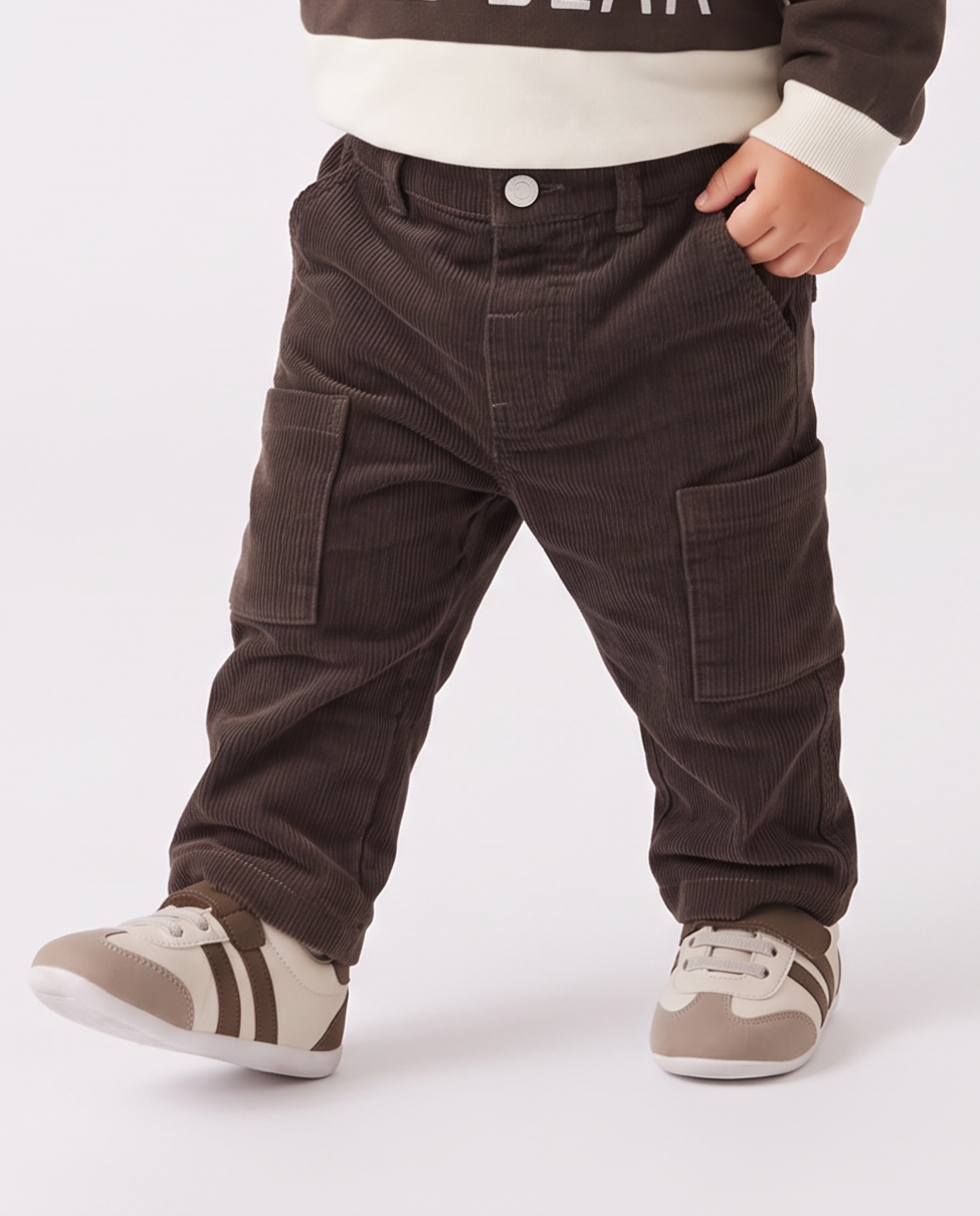 Trendy patterned sweatpants - Brown