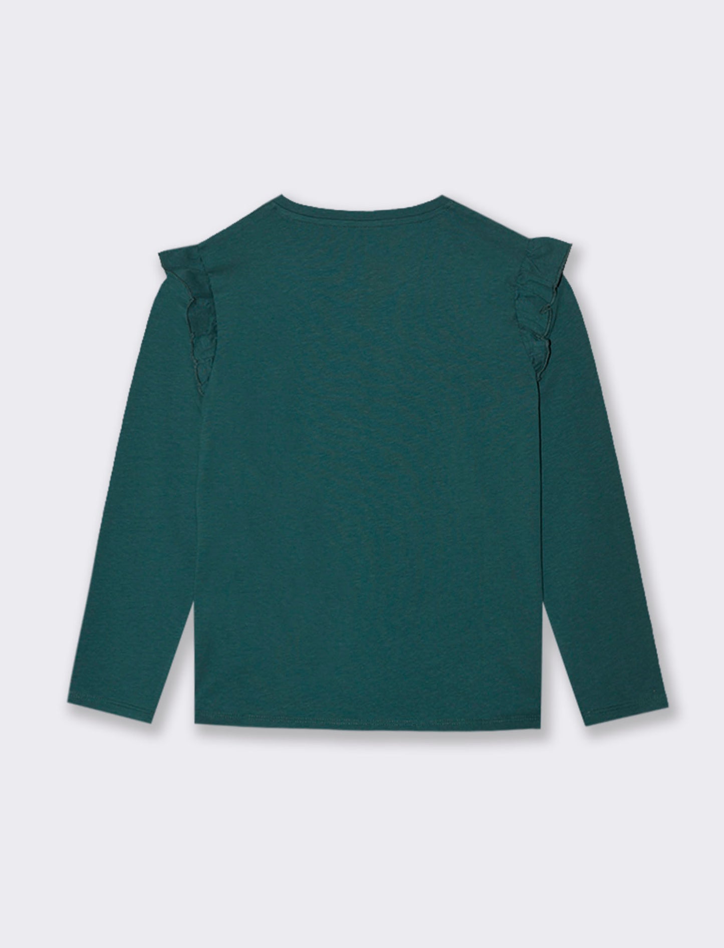 Maglietta manica lunga girocollo. - Verde