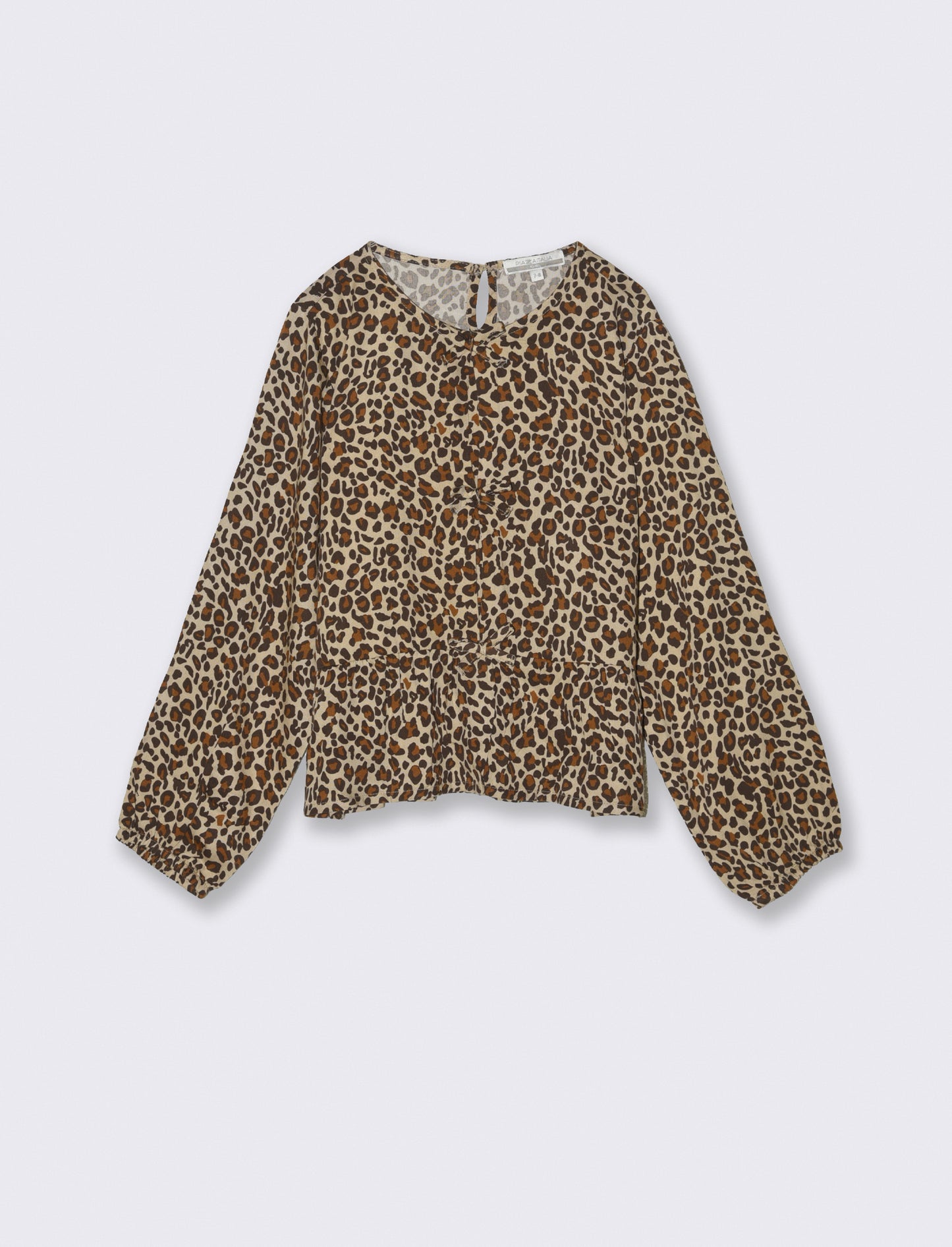 Blusa stampata da bambina. - Leopardato