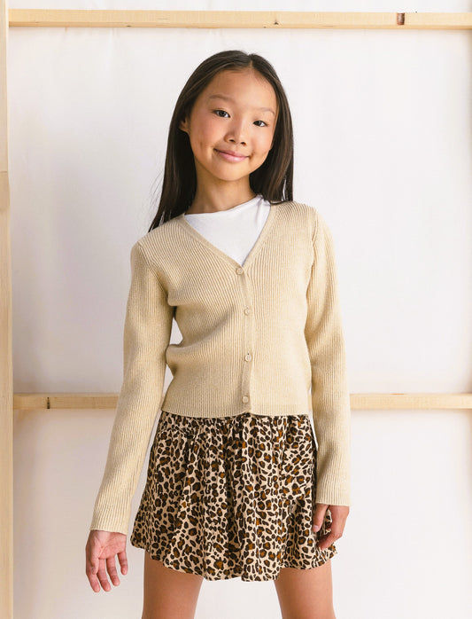 Gonna stampata elegante da bambina. - Leopardato