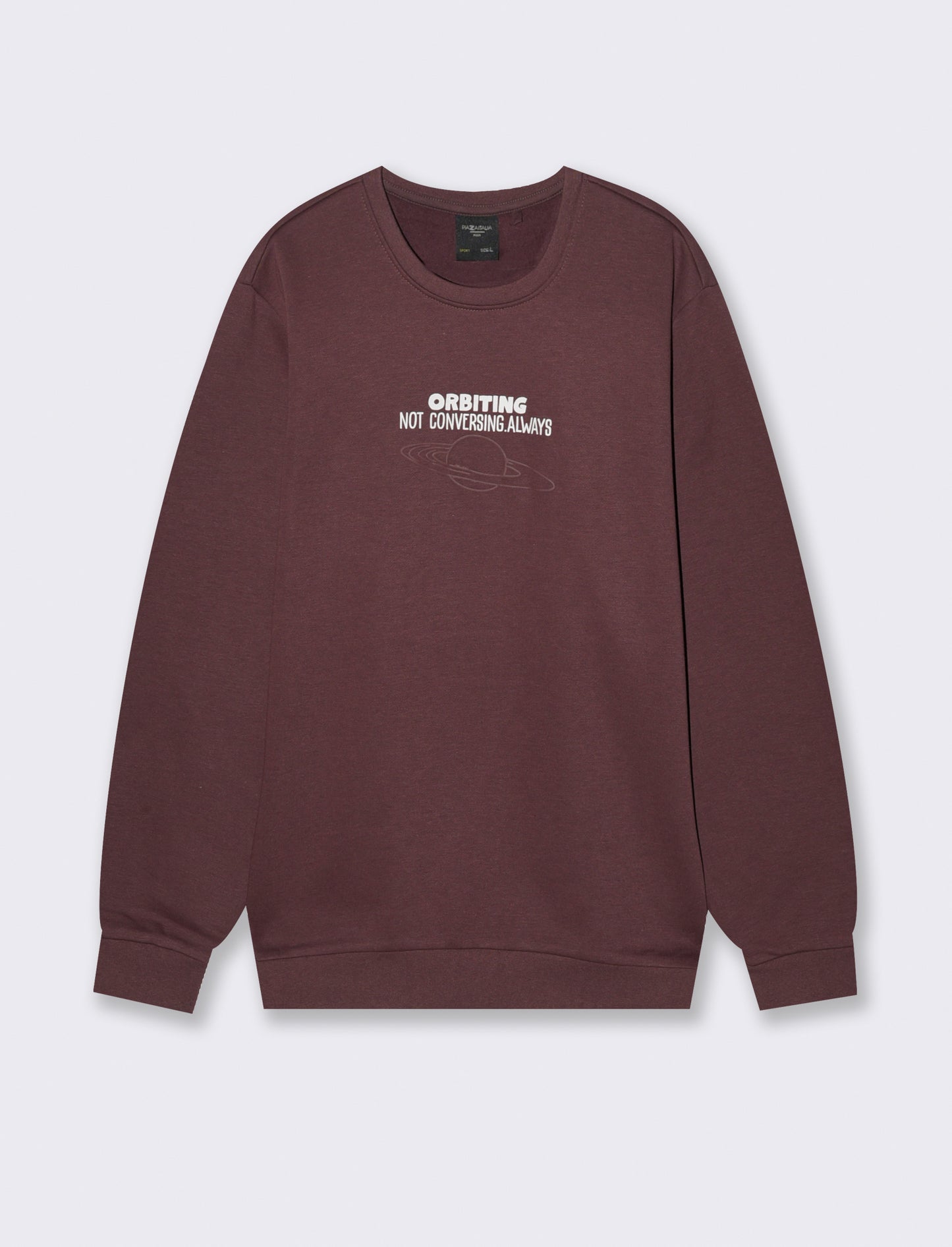 FELPA MISTO COTONE CON STAMPA - Bordeaux