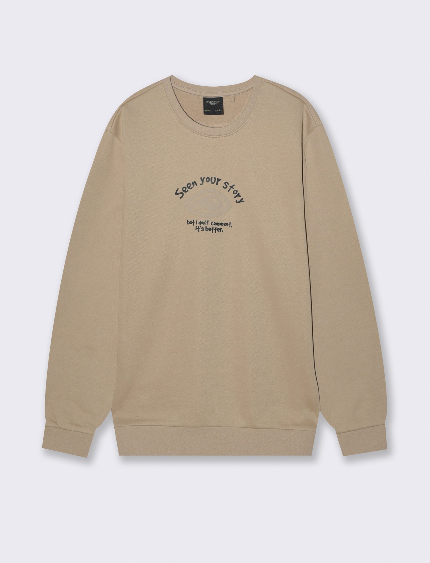 FELPA MISTO COTONE CON STAMPA - Beige