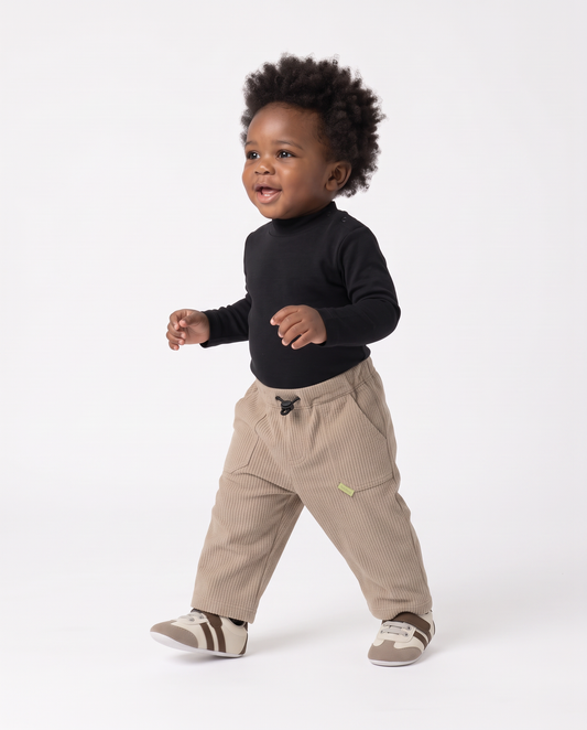 Wide Corduroy Pants - Beige