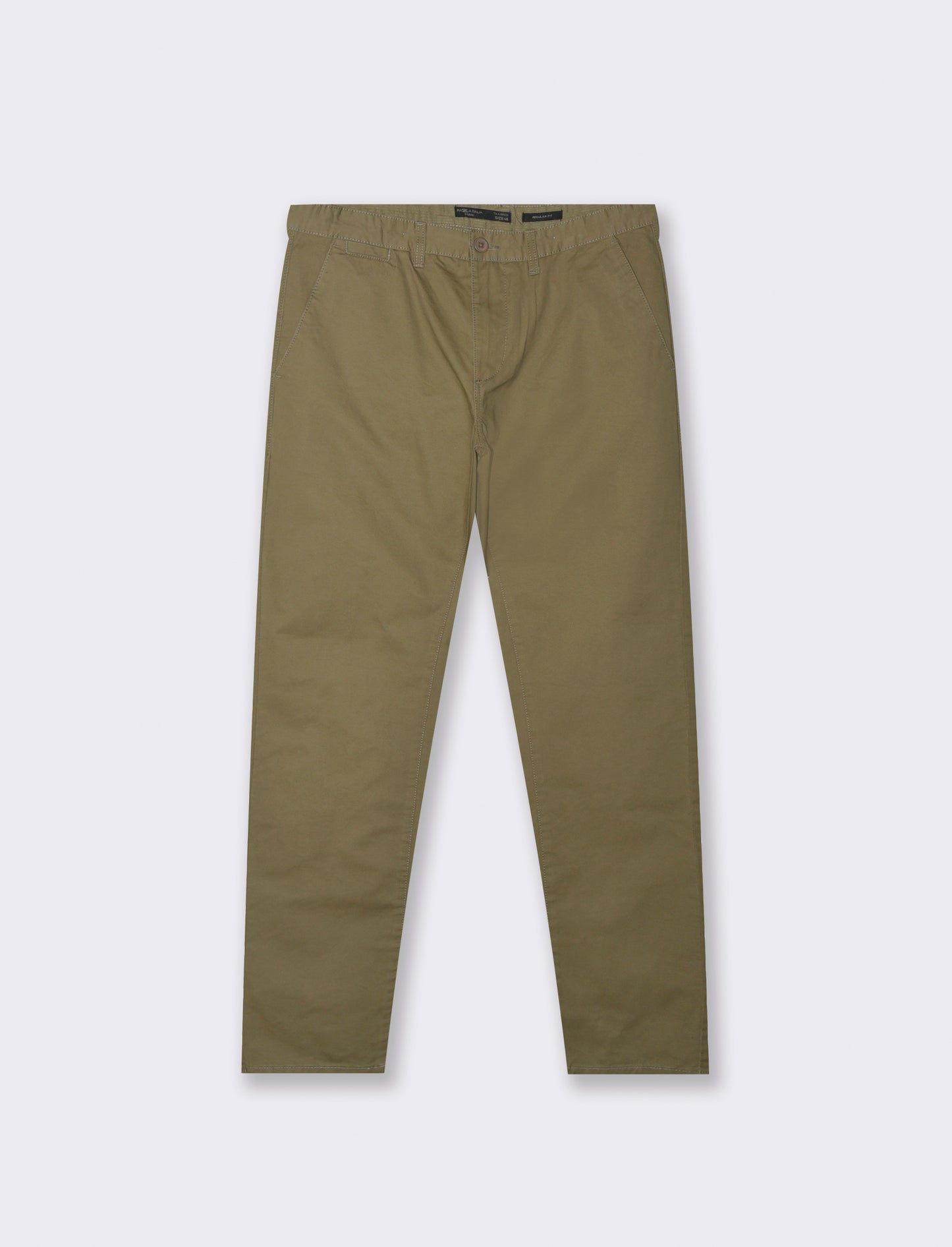 PANTALONI BASIC CHINO REGULAR FIT - Verde oliva