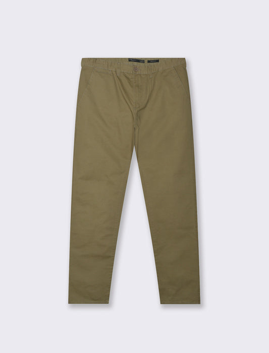 PANTALONI BASIC CHINO REGULAR FIT - Verde oliva