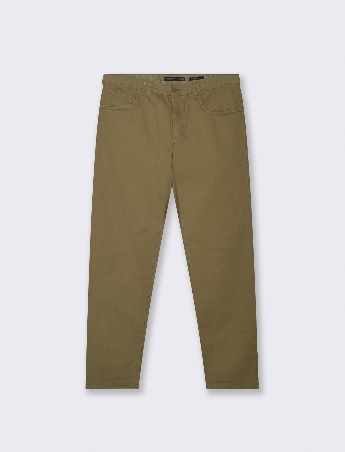 PANTALONI BASIC 5 TASCHE REGULAR FIT - Verde oliva
