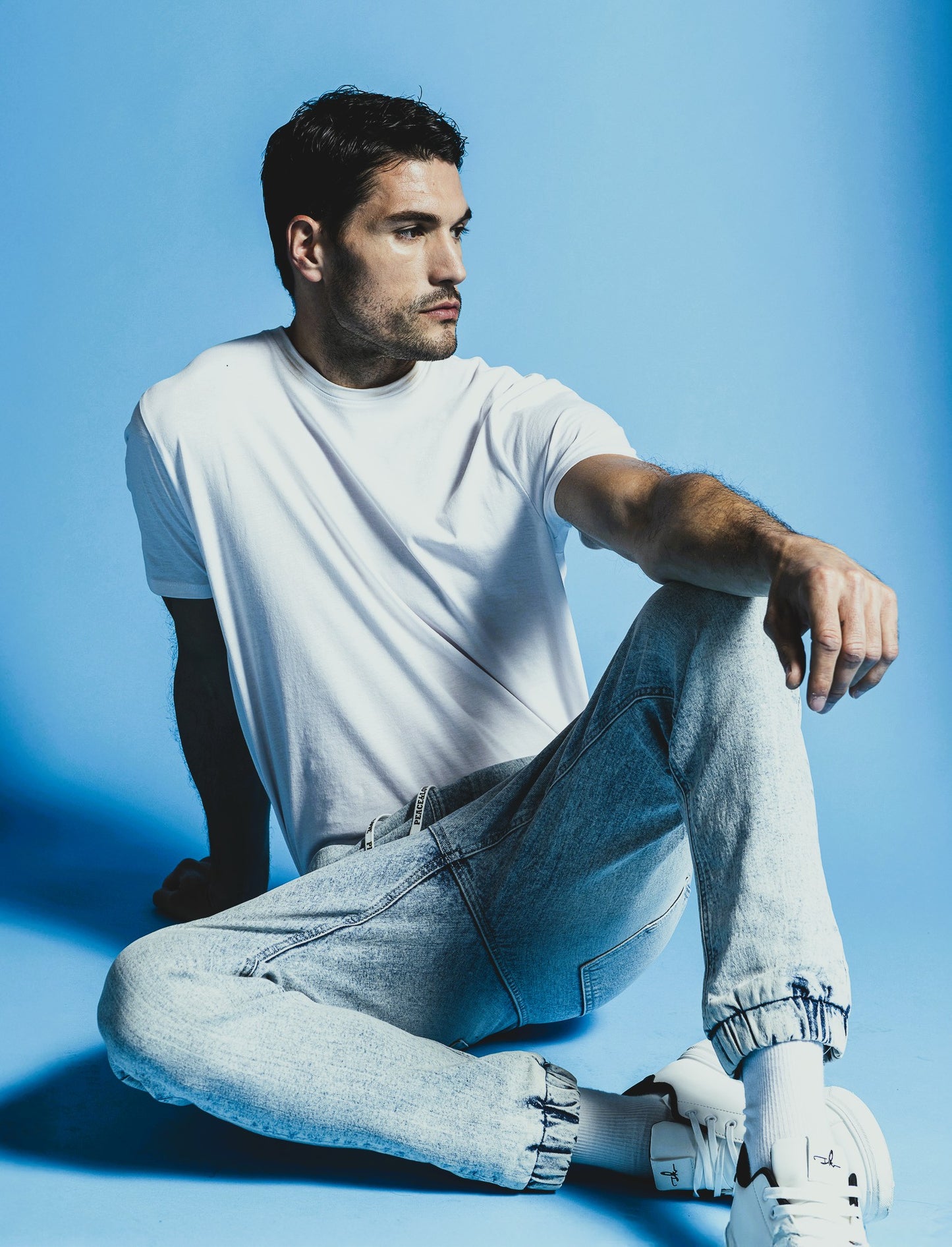 JEANS CON VITA JOGGER - Denim chiaro