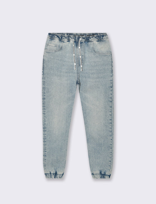 JEANS CON VITA JOGGER - Denim chiaro